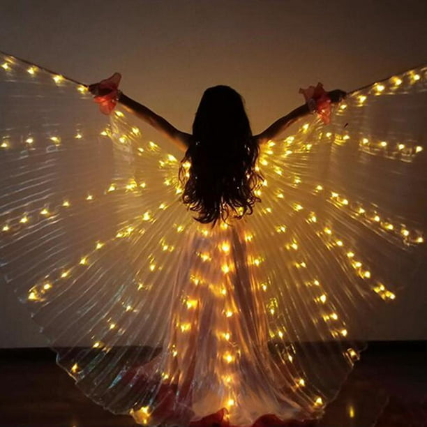 Alas de de danza del vientre luminosas de mariposa LED grande Alas de baile  Amarillo Hugo Disfraz de ala para danza del vientre