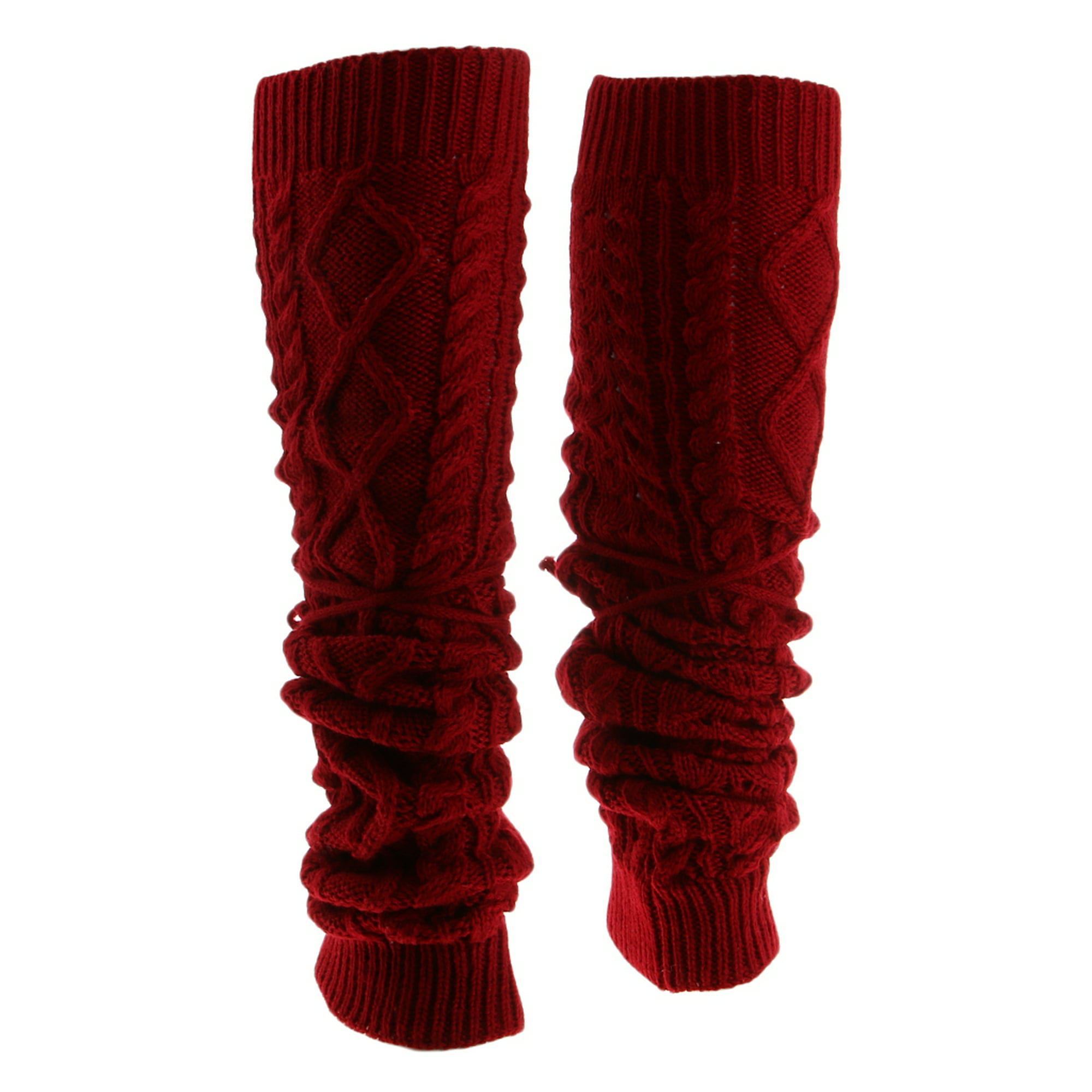 3 pares de calcetines de invierno para mujer, por encima de la rodilla, sin  pies, calentadores de piernas de punto grueso, cálidos hasta los muslos