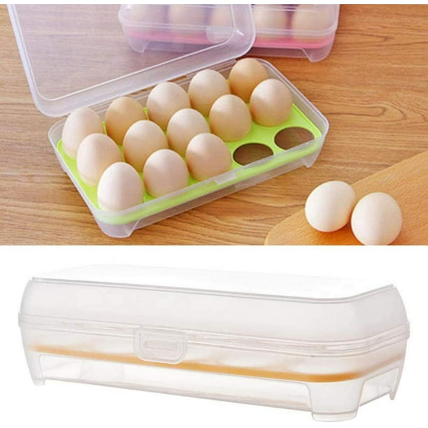 bandejas de plástico para huevos de nevera, con tapa, caja de