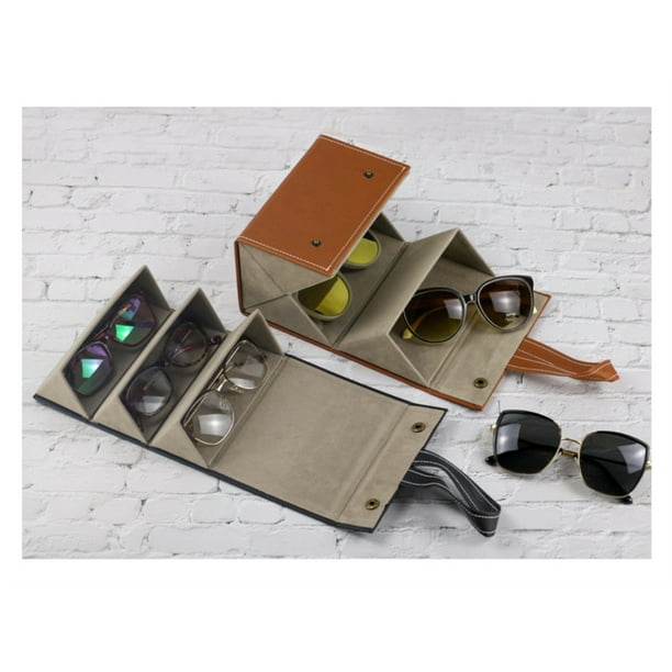 Caja de Cuero para 6 Relojes y 3 Gafas Sol con Organizador Joyas  Almacenamiento