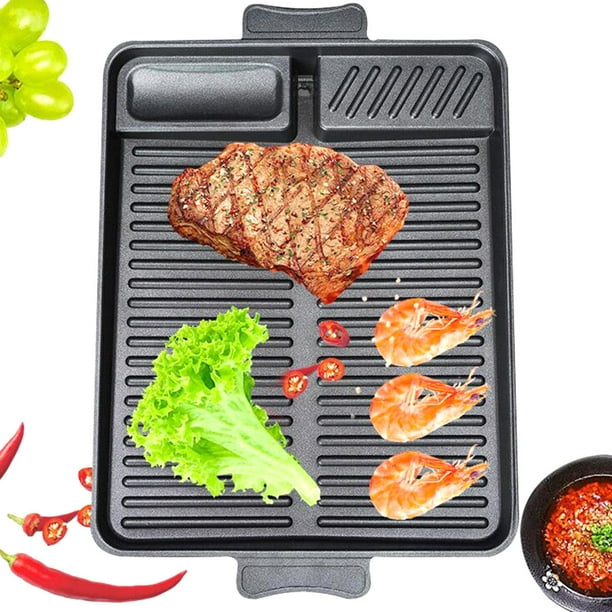 Plancha de asar eléctrica para carne y verduras, lisa y grill de 1500W,  superficie de 40x25cm BN3678 – Gem Supplies S.L.