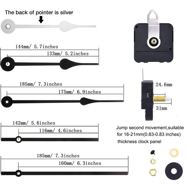 Kit de Mecanismo para Reloj con Manecillas, Eje 20 mm