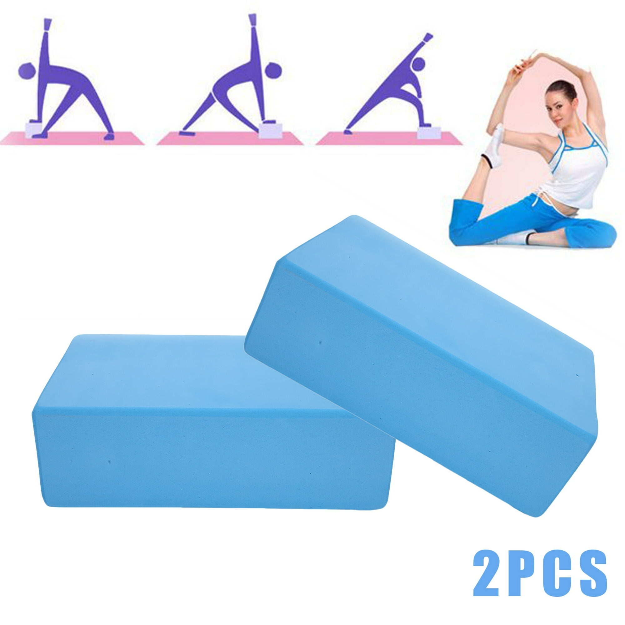 Bloque de yoga (juego de 2) – Cojín de espuma EVA con superficie suave de  espuma para ejercicios de gimnasio, entrenamiento de pilates y meditación