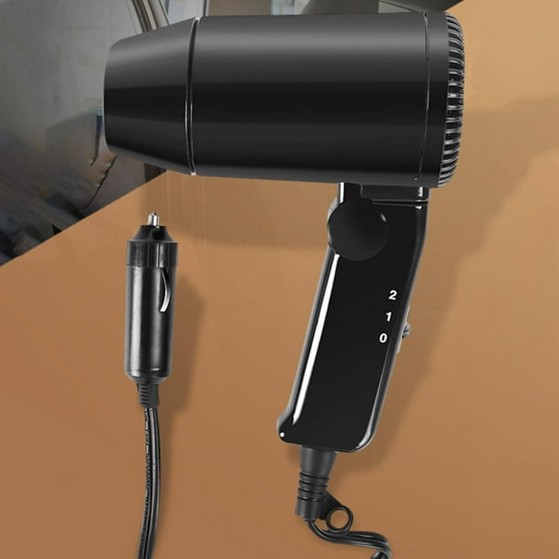 Secador de pelo de alta potencia para coche, secador de pelo portátil de  12V con mango plegable, Min Yinane Secador de pelo de coche