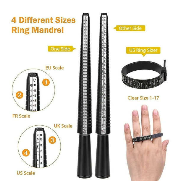 Medidor de anillos de plástico universal 1-36 (36 anillos) para hacer joyas