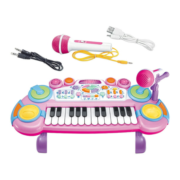  TWFRIC Juguete de piano de bebé de 24 teclas, juguetes  musicales para niños pequeños, teclado de piano con luces LED, juguetes de  aprendizaje temprano para niñas de 1 a 2 años