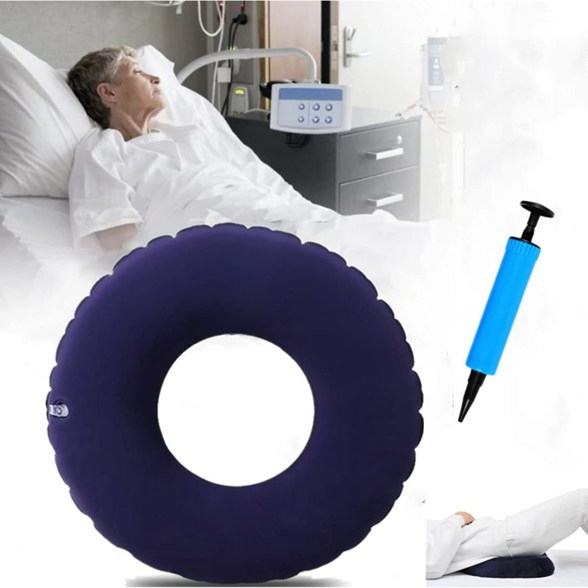  Cojines inflables, transpirable, antiescaras para enfermería,  para personas con discapacidad en cama, para aliviar el dolor, uso para  silla de inodoro, silla de ruedas, silla de ducha (gamuza) : Salud y