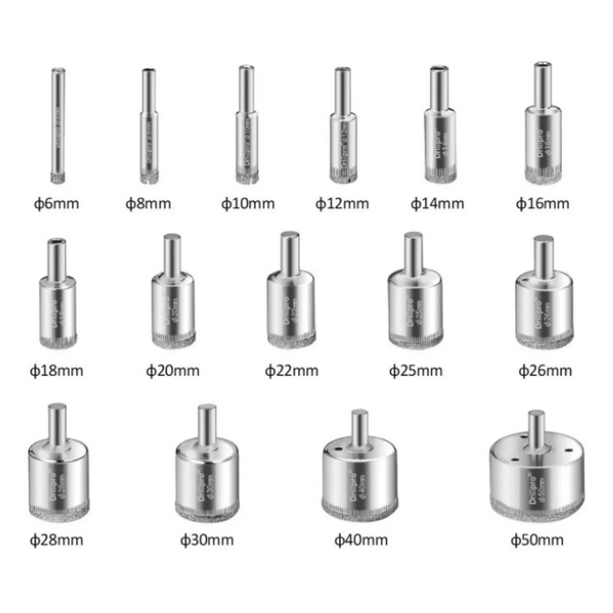 Kit de brocas para ceramica, marmol, vidrio Netsell Para el hogar o