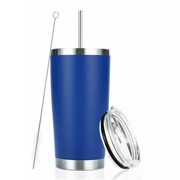  Vaso termo de acero inoxidable para hombre y mujer, taza de  termo portátil, taza para estudiantes, diseño simple y compacto, Azul :  Hogar y Cocina