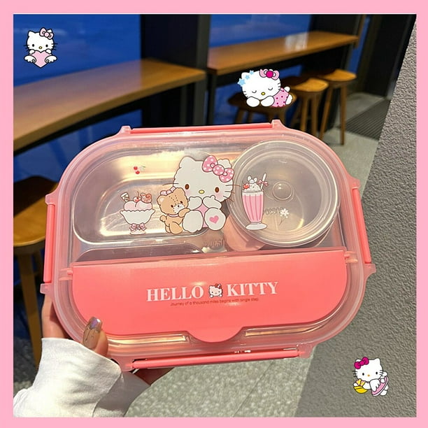 Contenedor de alimentos de almacenamiento de válvula de aire de personajes  de Sanrio Hello Kitty (2 piezas)