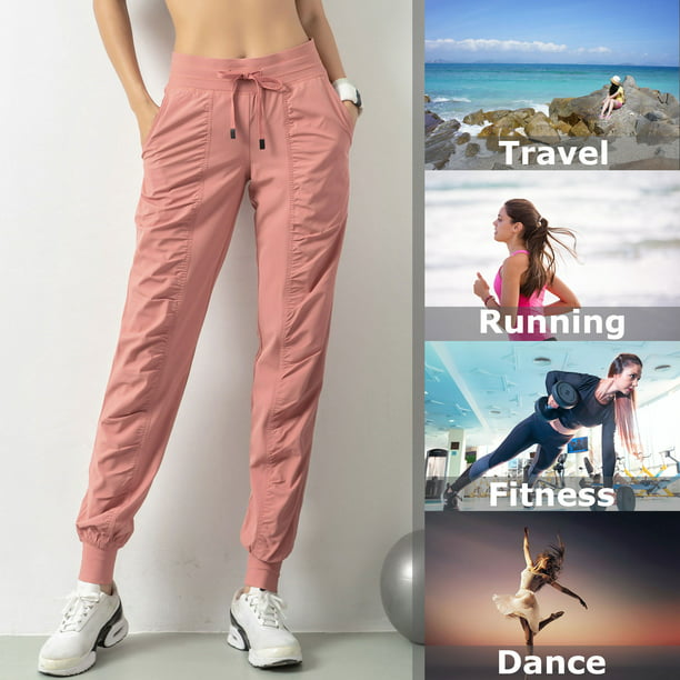 Pantalones deportivos para mujer con cordón y bolsillos