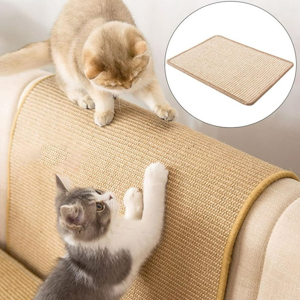 Pet Soft Tapete rascador para gatos, paquete de 2 alfombrillas de sisal  natural para gatos de interior, almohadilla rascador para gatos, se pega en  el