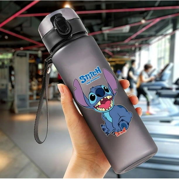 Disney-botella de agua Kawaii Stitch, vaso de plástico de alta temperatura  para deportes al aire