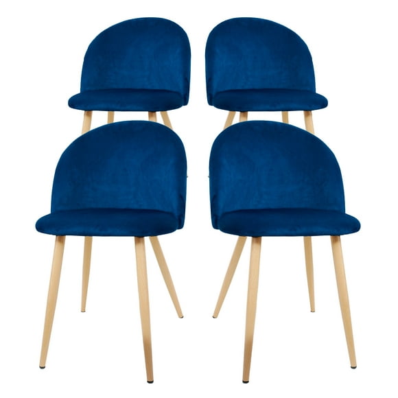 set de sillas vanguardistas velvet terciopelo para comedor azul eléctrico 4 piezas gaon gnfc04
