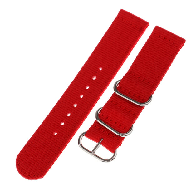 18 20 22mm deportes militares tejido nailon tela banda correa hebilla de  acero Rojo 20mm Hugo Correa de reloj de nylon 22mm