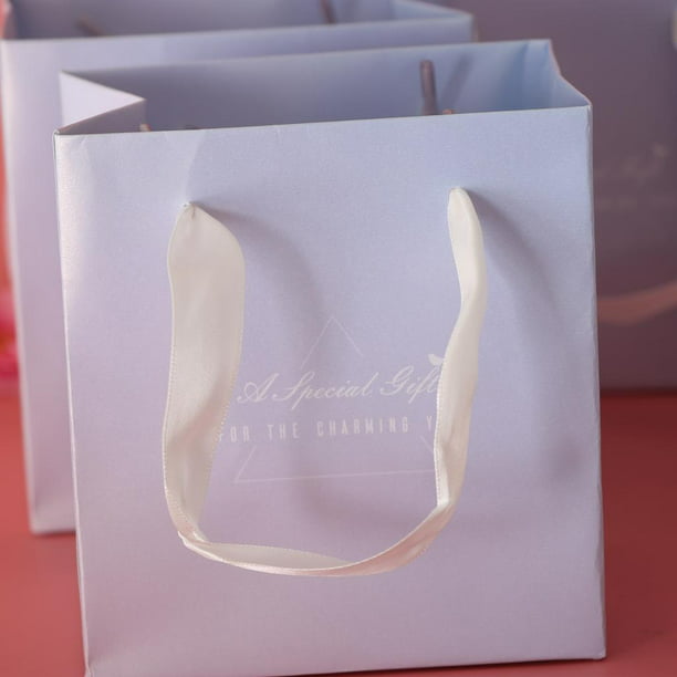 Bolsa de papel Kraft pequeña de 5 piezas con asa Bolsas de botín  reciclables Bolsas de 13x9x14cm Colcomx Bolsas para regalos de boda