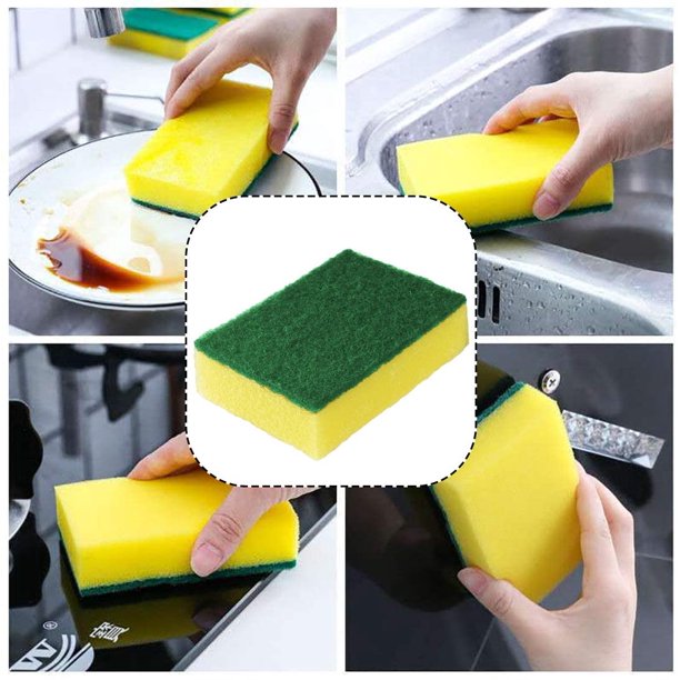 Esponja para fregar envuelta individualmente, almohadillas resistentes para  lavar platos, almohadilla antigrasa para limpieza de platos, almohadilla