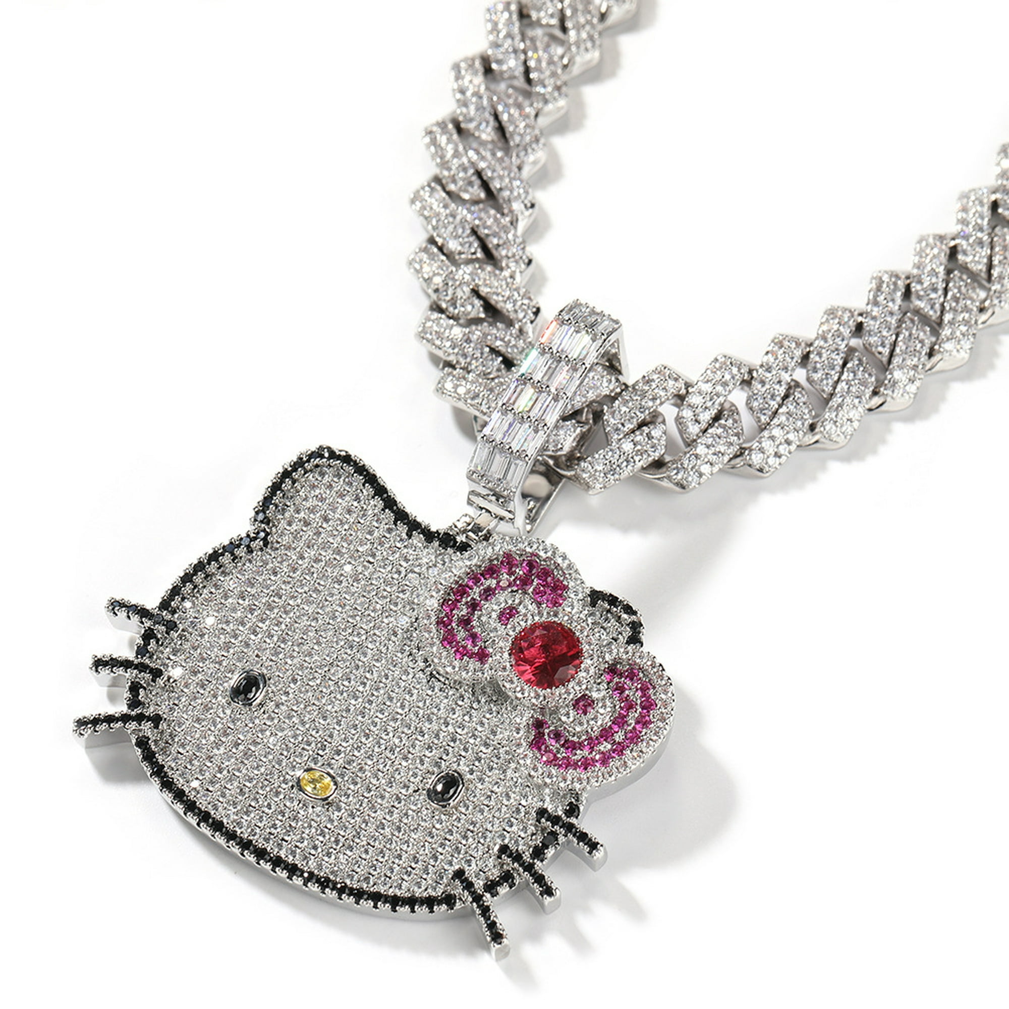 Life-365] Hello Kitty Colgante De Coche De Felpa BLING Brillante Diamante  Accesorios Interiores Del