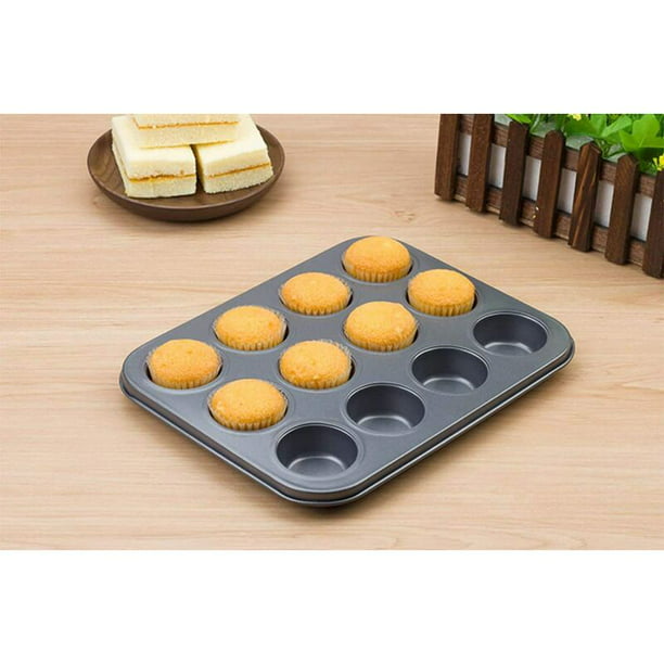 12pcs Molde de silicona para pasteles Molde redondo para muffins y cupcakes  Molde para hornear en casa Cocina Utensilio para hacer pasteles de