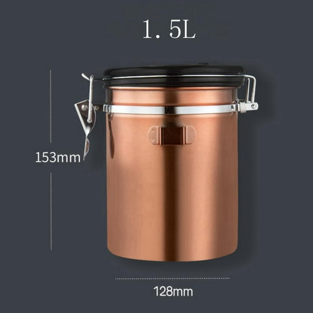 Bote Hermético para Café, 1500ml Hermético en recipiente de acero  inoxidable Bote para Té Recipiente para Granos con Tapa y Dial de Fecha  Botes para Café y Estuches para Café en Grano