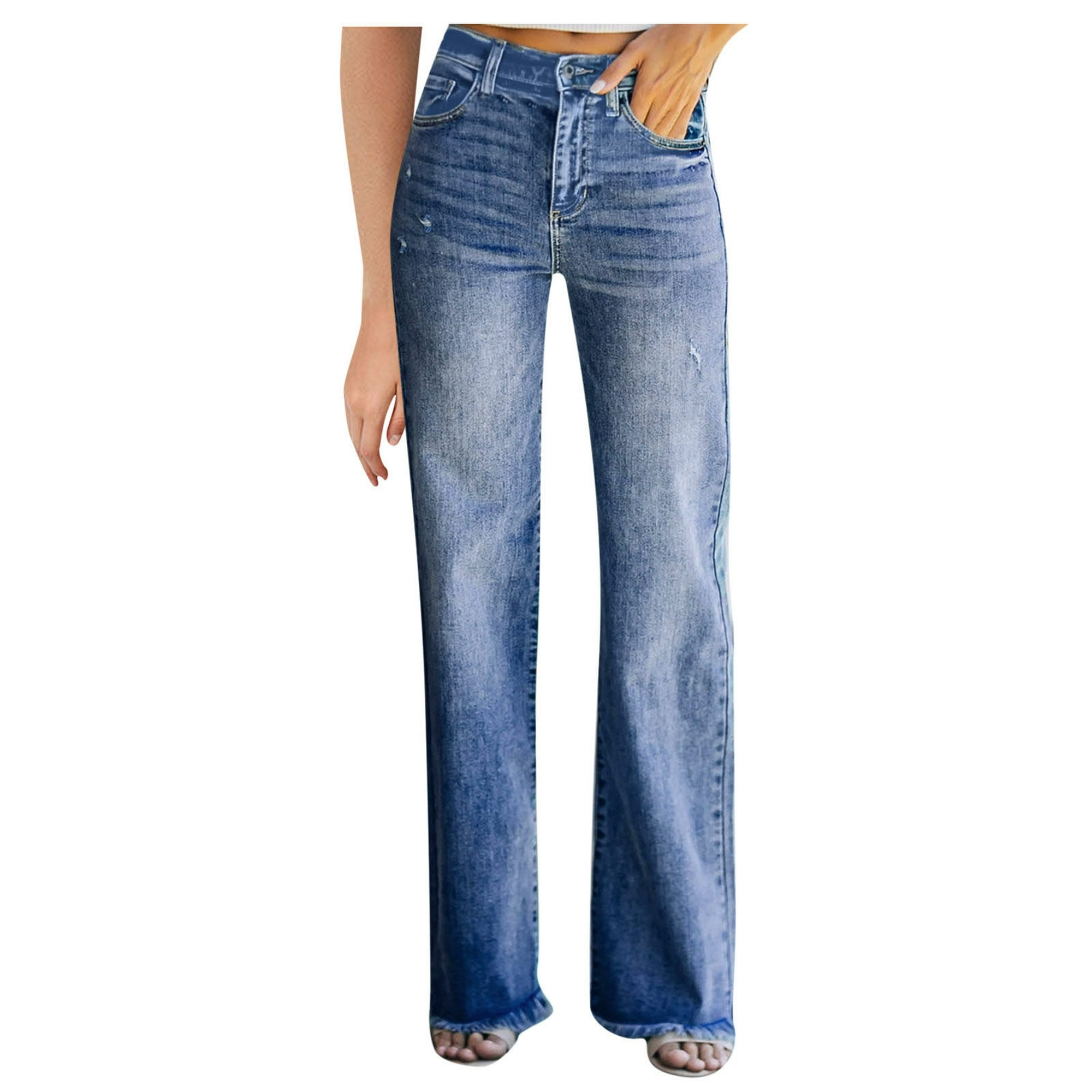 Gibobby Jeans mujer cintura alta Pantalones vaqueros ajustados a de cintura  alta para mujer Vintage Retro americano otoño nuevos pantalones ajustados  para estilo(Azul celeste,XL)