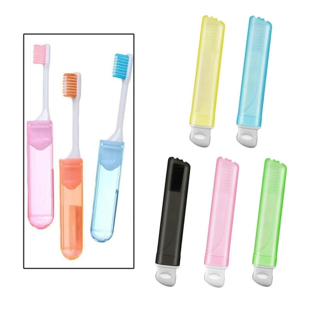 Set de 6 cepillos de dientes plegables portátiles con estuche, para cuidado  personal de viaje, de Jinwen