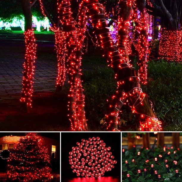 La guirnalda de luces con carga solar para decorar el jardín o la