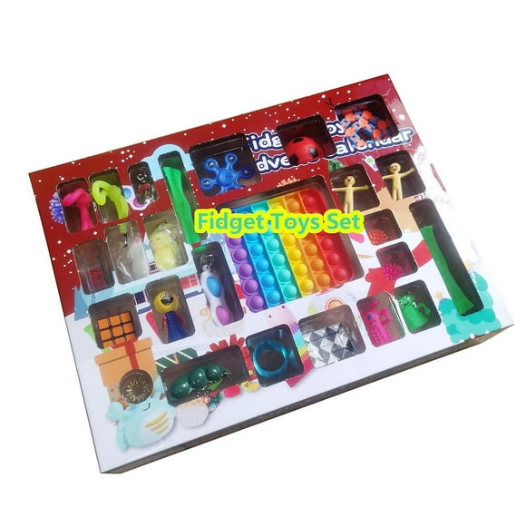 fidget toys 24 días paquete de calendario de adviento de navidad kit de juguetes antiestrés alivio del estrés figet toy blin lingwen 8390606711137