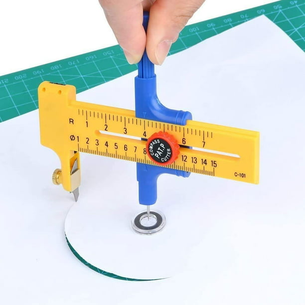 Cortador de círculos para manualidades, herramienta de corte circular,  cortador de círculo para papel, cortador de círculo ajustable, brújula