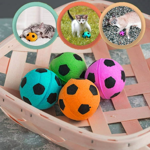 Pelota de espuma para gatos, bola de esponja para gato, juguete de pelota  de fútbol para gatos (pelotas de fútbol de espuma)