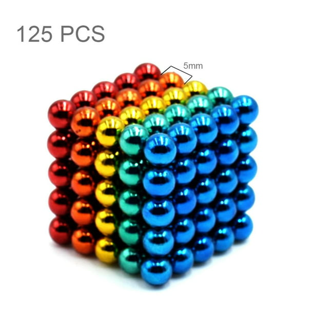 5 mm 125 PIEZAS 5 colores bolas magnéticas imanes oficina juguetes  escultura magnética regalo para Adepaton LL-0589