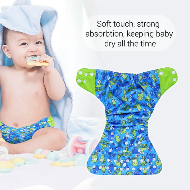 Paquete de 6 pañales de tela para bebé, ajustables, lavables,  reutilizables, de 2 capas Leyfeng Pañales de tela