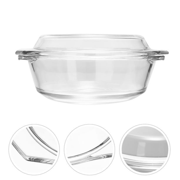 1pc Transparente de cristal resistente al calor con tapa de horno de  microondas tazón de sopa de horno HOMEMAXS 11194413-MX