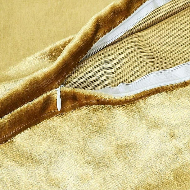 Fundas de almohada decorativas de terciopelo dorado, de 18 x 18 pulgadas,  fundas de almohada para sofá cama, pack de 2 fundas de almohada suaves