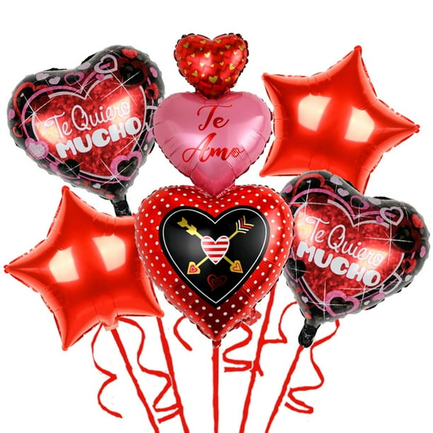 decoracion con globos para san valentin