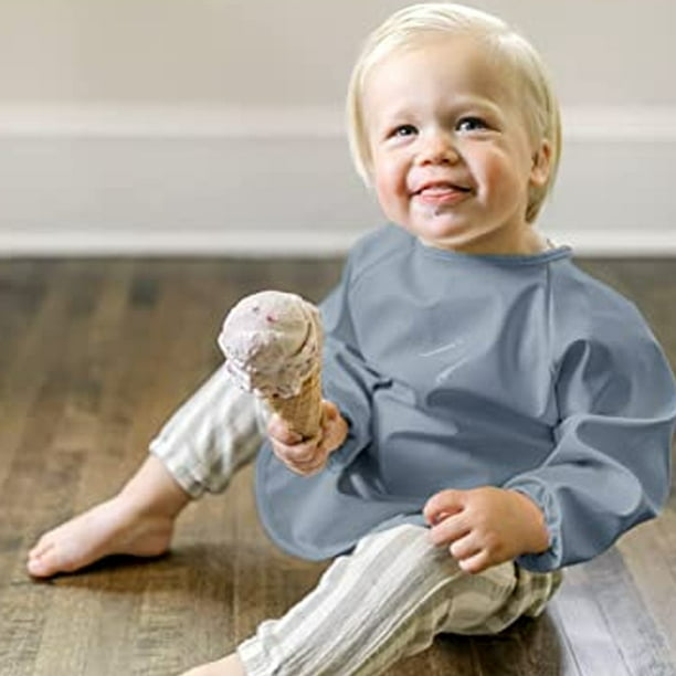 Baberos impermeables de manga larga para bebé niña - Baberos impermeables -  Limpiar con un paño, lavables - Baberos de manga larga para bebés Zhivalor  CPB-DE-LYY2301-7