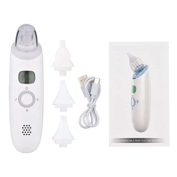 Aspirador nasal para bebé: Aspirador eléctrico de nariz para bebés pequeños  - Limpiador automático de nariz de 5 niveles con 3 puntas de silicona