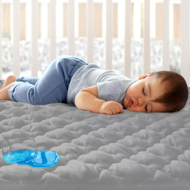  Protector de colchón impermeable transpirable para minicuna,  hipoalergénico, silencioso, lavable, transpirable, fácil de respirar, para  bebés y niños pequeños, probado en laboratorio, tamaño mini cuna de 24 x 38  pulgadas Slumberfy 