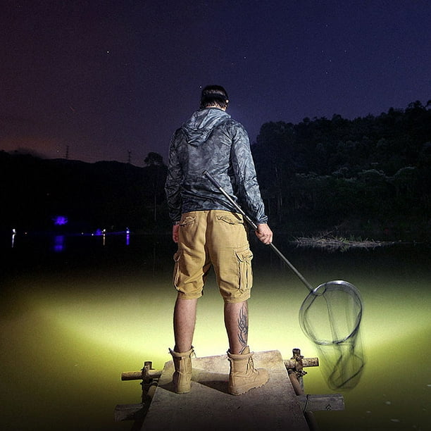 Linterna frontal LED para cabeza, luz fuerte, carga de luz brillante,  linterna LED montada en la cabeza, luz de pesca nocturna, inducción de  largo