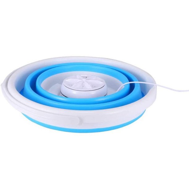  Mini lavadora portátil con cubo plegable turbina de vibración  ultrasónica giratoria lavadora plegable para ropa interior/ropa interior/ ropa de bebé/calcetines : Electrodomésticos