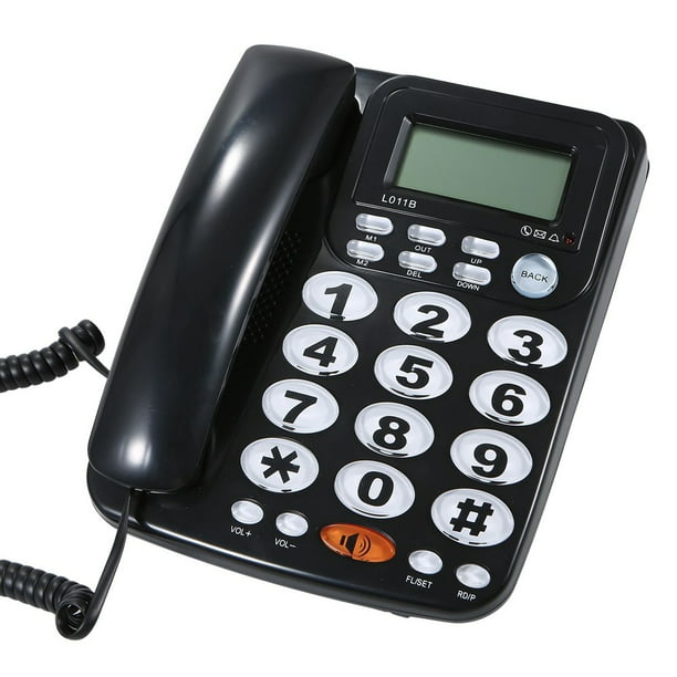  C199 Teléfono fijo Teléfono fijo Teléfono con cable Teléfono de  escritorio Teléfono colgante de pared Teléfono con pantalla Llamadas manos  libres 24 tonos de llamada para oficina de negocios Hogar `(blanco) 