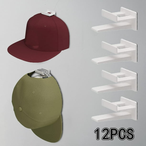 Ganchos adhesivos para colgar gorras de béisbol, perchas de madera para  pared, s