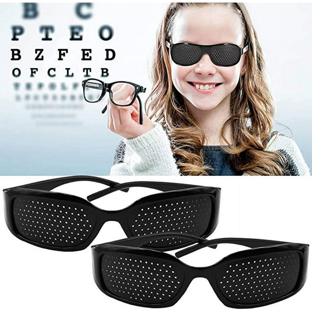 Negro) 2 gafas estenopeicas para ojos, gafas correctoras de visión para  protección de la vista JM
