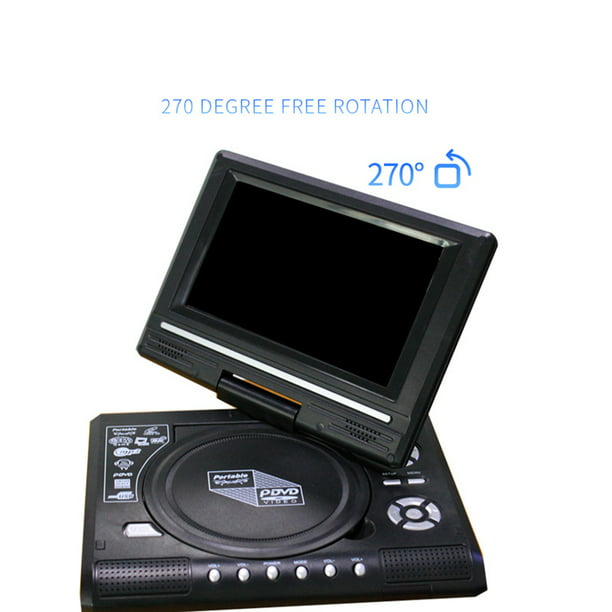 de DVD portátil Pantalla de rotación de 270 grados Reproductor de video Viaje Mini Di DZ7600-01 Bodega Aurrera en línea