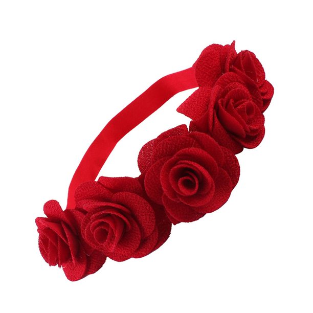 Conjunto de diadema y bata para foto de bebé - Rosas rojas - Yuma