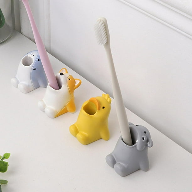 Porta cepillo de dientes 4 soportes para cepillos de de animales de dibujos  animados para niños y adultos, accesorios de Fanmusic Porta cepillo de  dientes