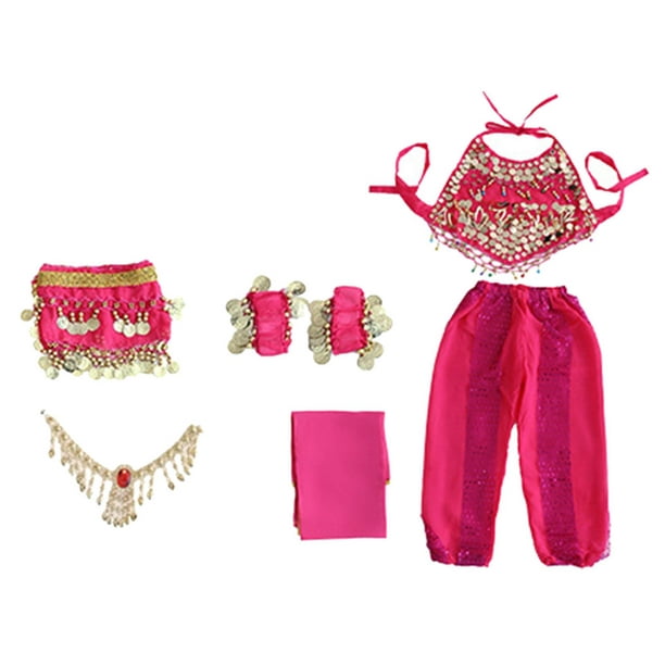  Disfraz de danza india con lentejuelas para niña, vestido de  danza del vientre, ropa de Halloween para carnaval, baile : Ropa, Zapatos y  Joyería