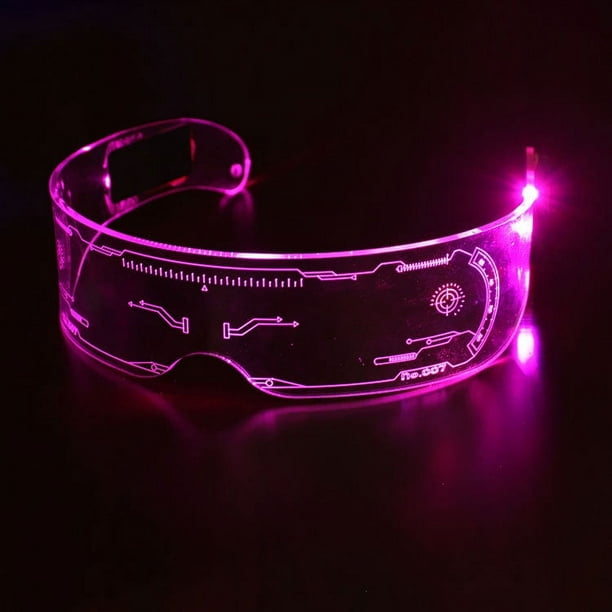 Fency Gafas Led para Adultos, Controlables Bilateralmente, Gafas Luminosas  Led con 7 Colores Que Cambian Intermitentes