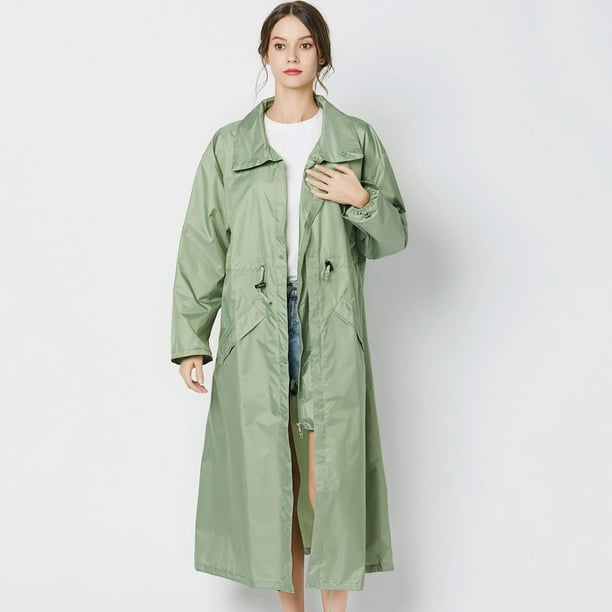 Impermeable transparente largo impermeable para mujer, chubasquero EVA de  moda para mujer, chaquetas con capucha con cinturón, impermeable de