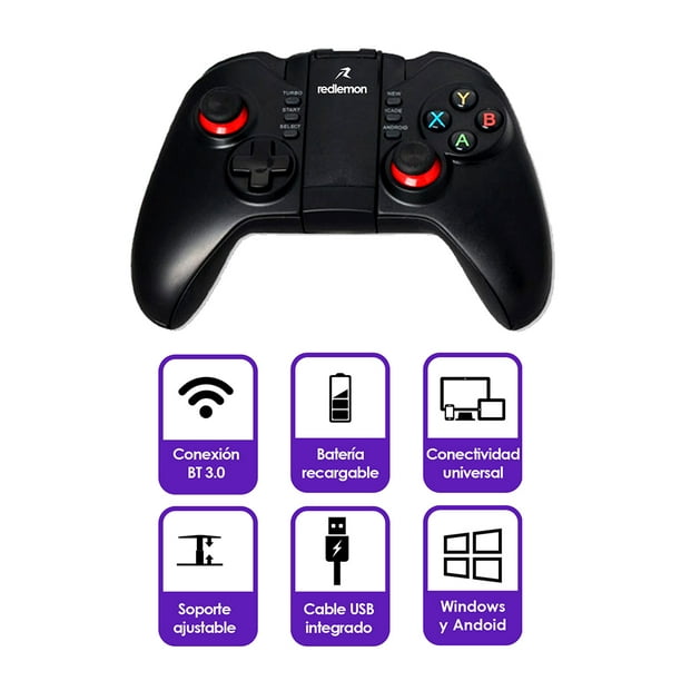 Control Inalámbrico para videojuegos compatible con celulares smartphones  android y PC Windows soporte para celular incluido : :  Videojuegos